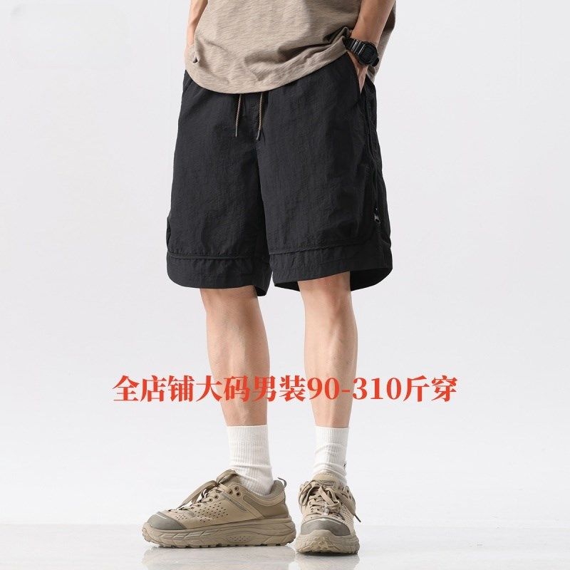 300斤大码复古薄款工装短裤男士夏季加肥加大冰丝中裤休闲五分裤,男装,短裤,淘宝优惠券,粉丝福利购,淘宝优惠卷