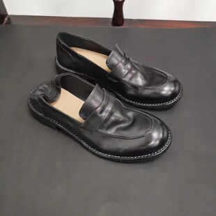 朴露 恩雅的店手工品质水洗马皮做旧女式牛津小皮鞋夏季时尚舒适