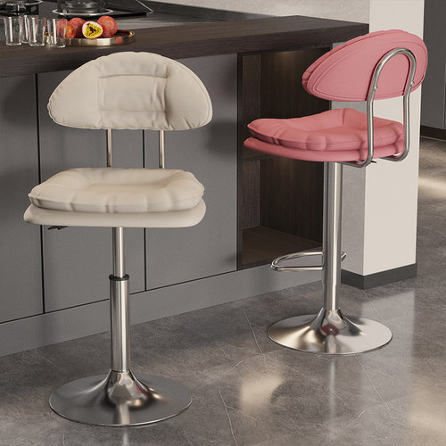 吧台椅现代简约高脚椅旋转收银前台升降家用高脚凳轻奢靠背酒吧椅