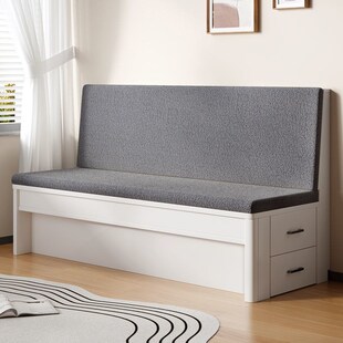 香杉木斜靠背圆弧卡座沙发阳台卡座小户型客厅储物实木沙发可定制