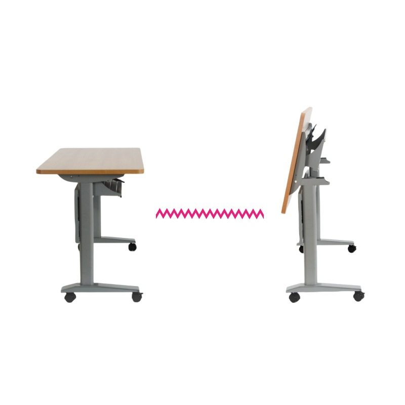 培训桌椅组合可拼接翻板桌移动长条桌带轮子多功能办公折叠会议桌