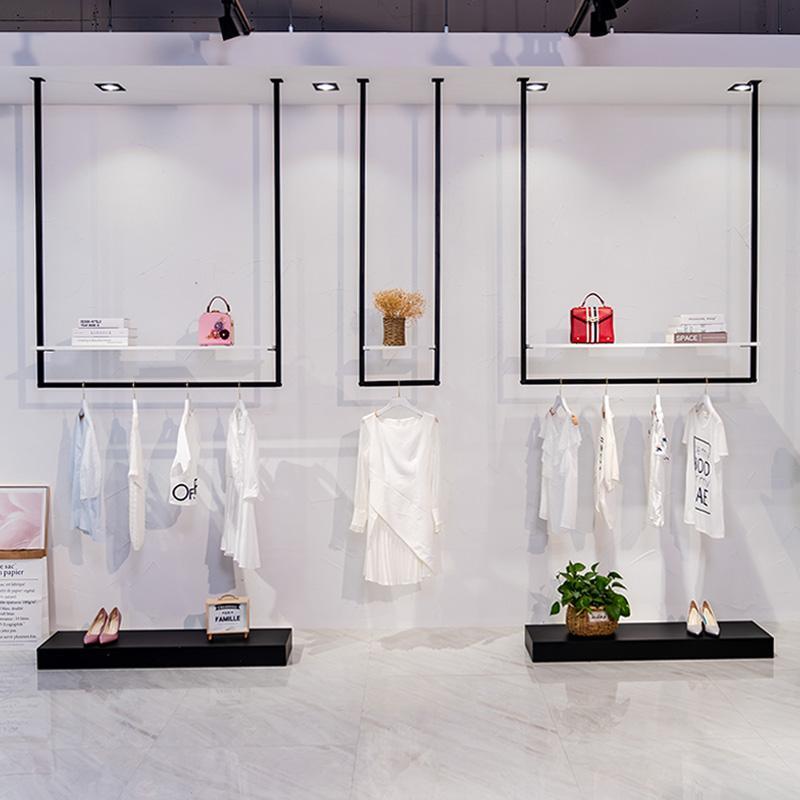 服装店展示架悬挂衣架男女装吊杆悬吊式天花板婚纱架童装橱窗吊架
