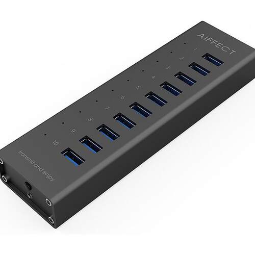 好家伙！一拖十！外贸电脑USB3.0分线器多功能拓展坞hub集线器