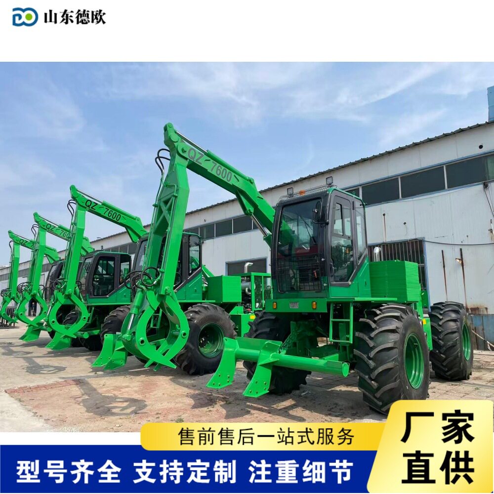 轮式广西甘蔗收获装载机液压360度旋转抓蔗机印尼热带甘蔗搬运车