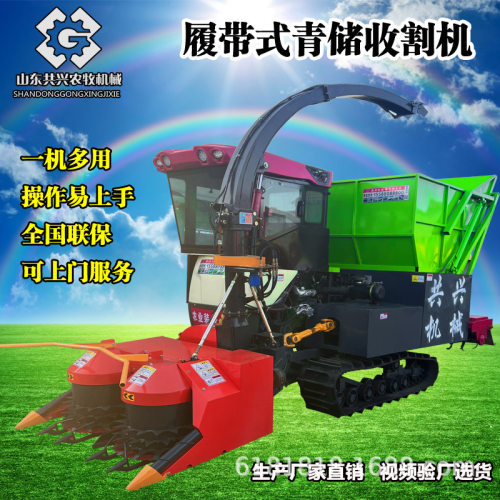 小型履带圆盘式青储机玉米牧草饲料收割机自走式稻草全自动收获机