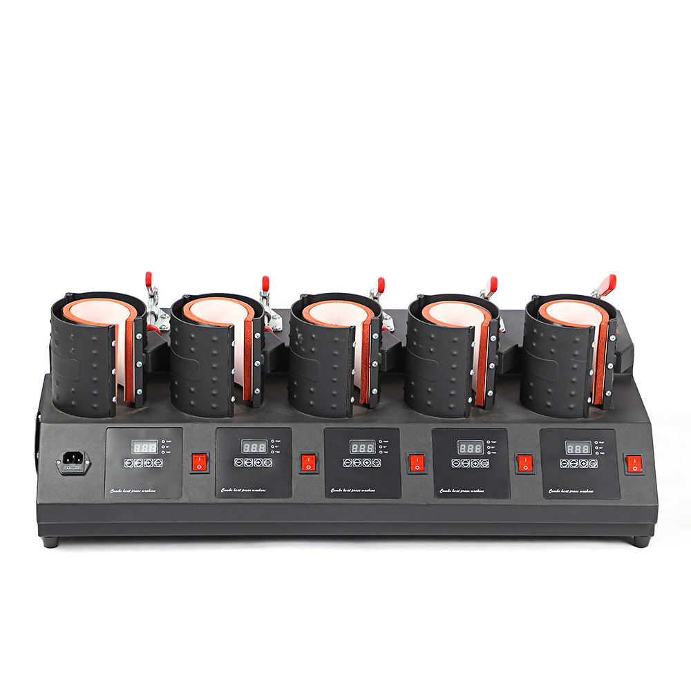 五工位烤杯机保温杯diy个性图案热转印马克杯手动烫印烤杯印花机