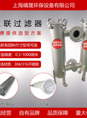 304不锈钢袋式过滤器 2#双筒并联过滤器DUPLEX FILTER 法兰接口