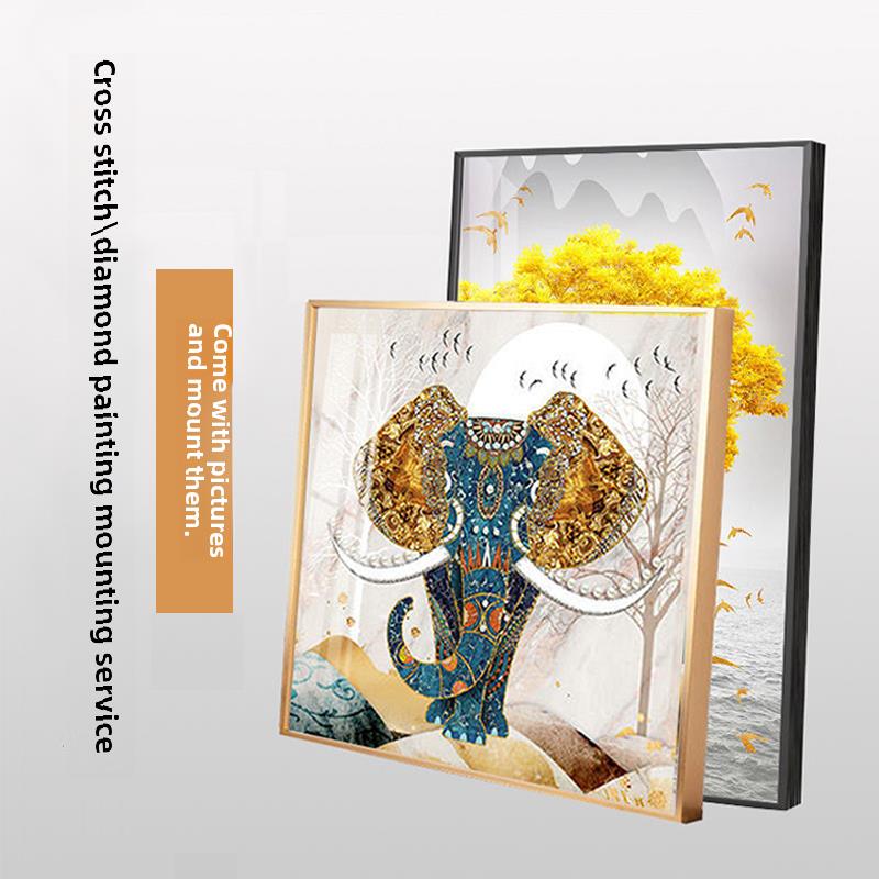 十字绣装裱服务钻石绣相框定做大尺寸十字绣框架圆形画框定制裱框