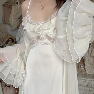 甜蜜软糯 7/30新品95折《雅青》春夏季法式覆古甜美少女睡裙居家