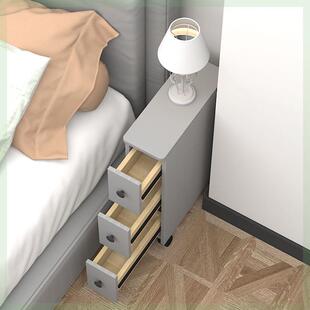 极窄边几超窄15cm床头柜现代简约卧室夹缝可移动窄柜迷你小型床边