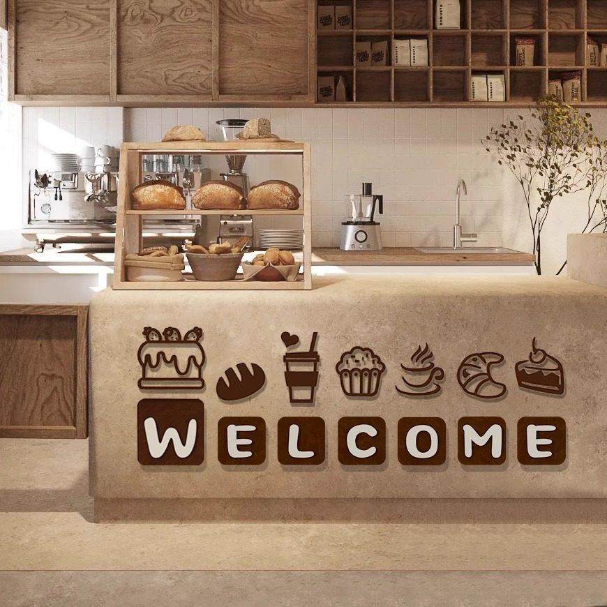 网红甜品面包店墙面装饰面包店蛋糕店背景墙海报玻璃窗收银贴纸,家居饰品,文化墙贴,淘宝优惠券,粉丝福利购,淘宝优惠卷