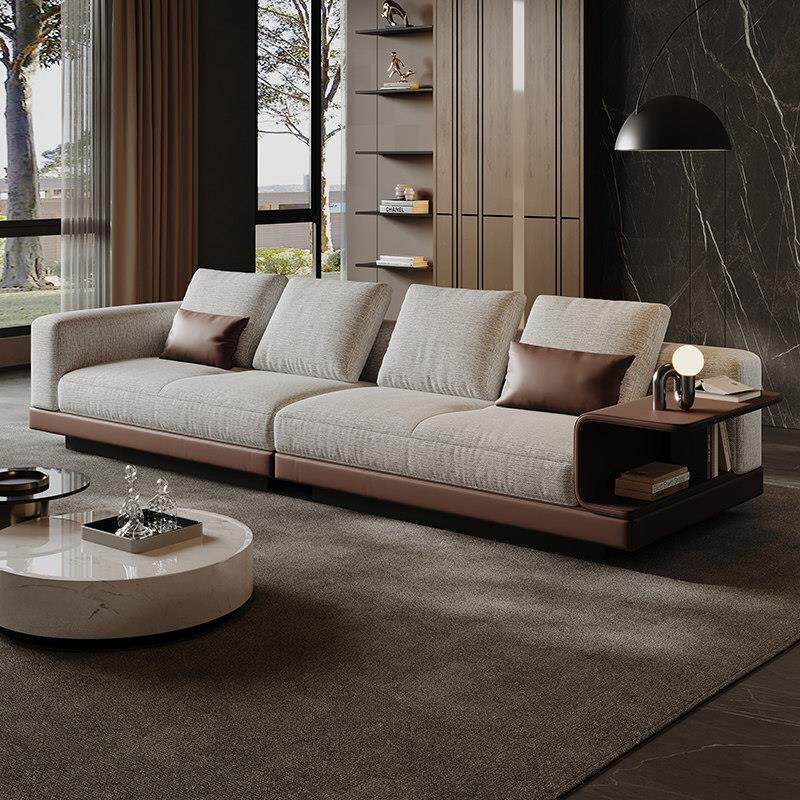 奈丘意式轻奢康纳利棉麻布艺沙发客厅2024新款直排小户型真皮沙发