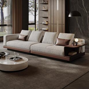奈丘意式轻奢康纳利棉麻布艺沙发客厅2024新款直排小户型真皮沙发