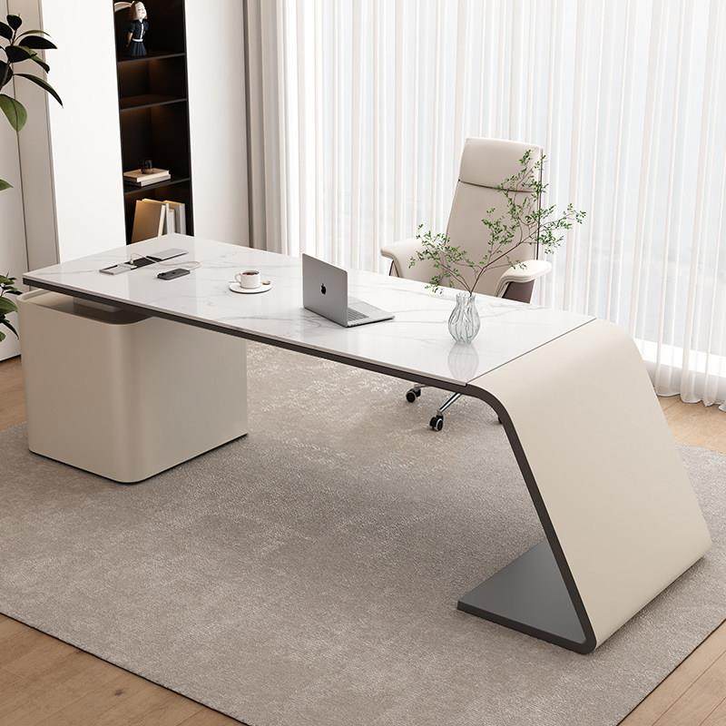 简慢生活 轻奢岩板书桌意式极简办公桌椅组合家用书房高级电脑桌,住宅家具,书桌,淘宝优惠券,粉丝福利购,淘宝优惠卷