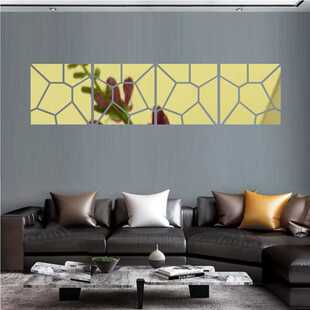 直线裂纹亚克力墙贴艺术镜片组合镜子时尚家居用品贴饰背景墙