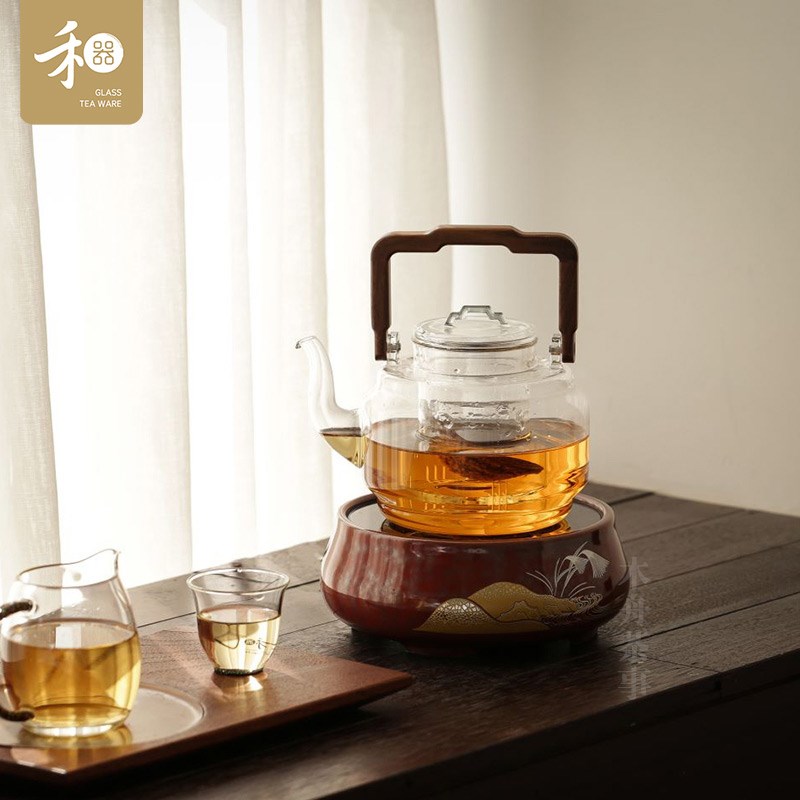 禾器雅韵壶玻璃茶壶泡茶可明火电陶炉煮茶壶提梁烧水蒸煮茶器茶具