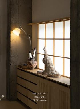 若奈家居重磅手工雕塑作品“素羽孔雀”镇宅守护大型摆件客厅玄关