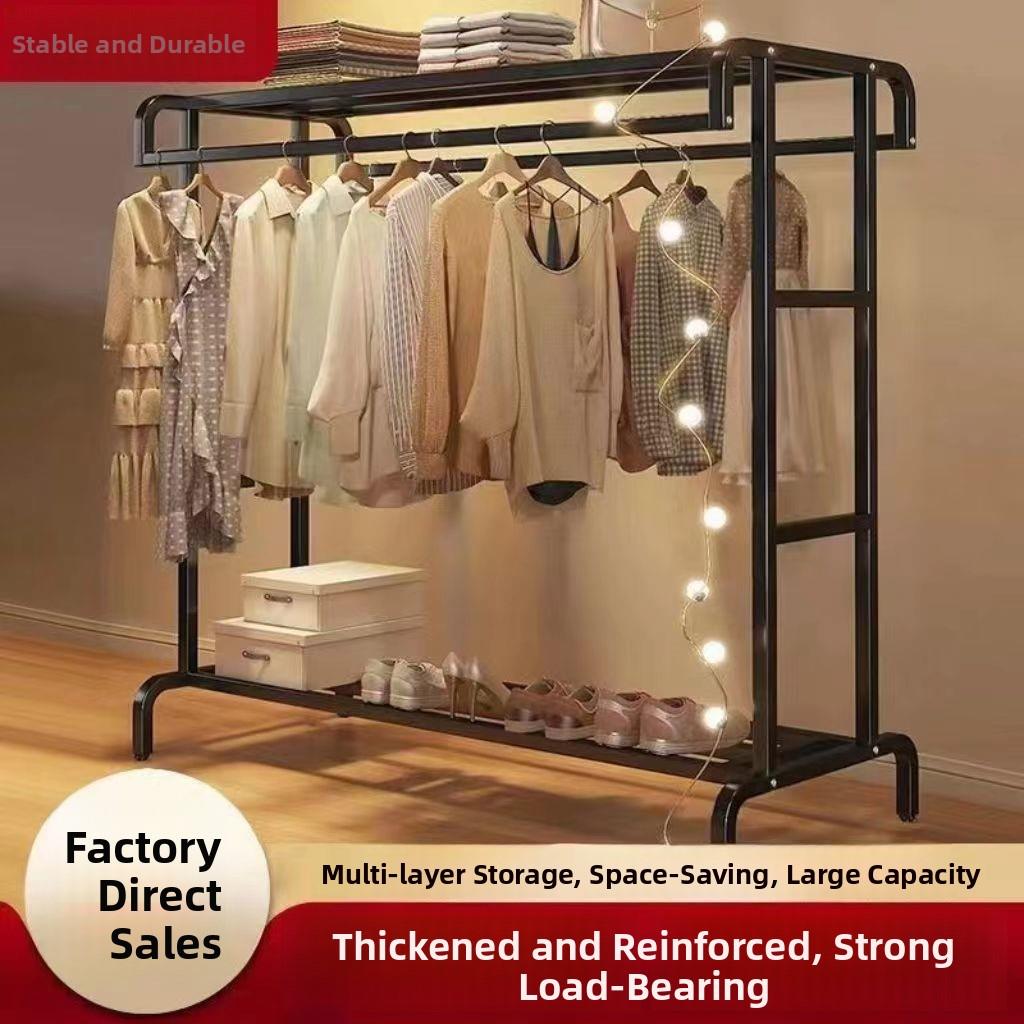 衣架落地立式简易晾衣架衣帽架阳台晒衣服架子家用卧室宿舍挂衣架