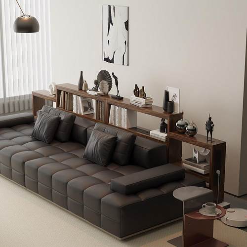 劳伦斯沙发后置物架实木落地靠墙双层极窄缝隙收纳架书架长条桌