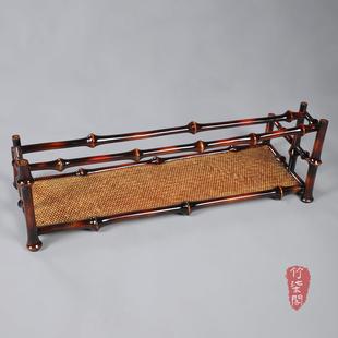 筇竹杯架博古架大漆竹编茶杯架置物架覆古茶棚茶具展示架桌面摆件