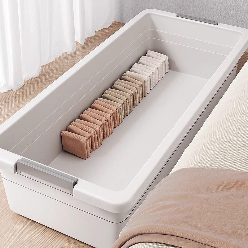 床底收纳箱家用扁平带轮床下抽屉式衣服整理大收纳盒储物