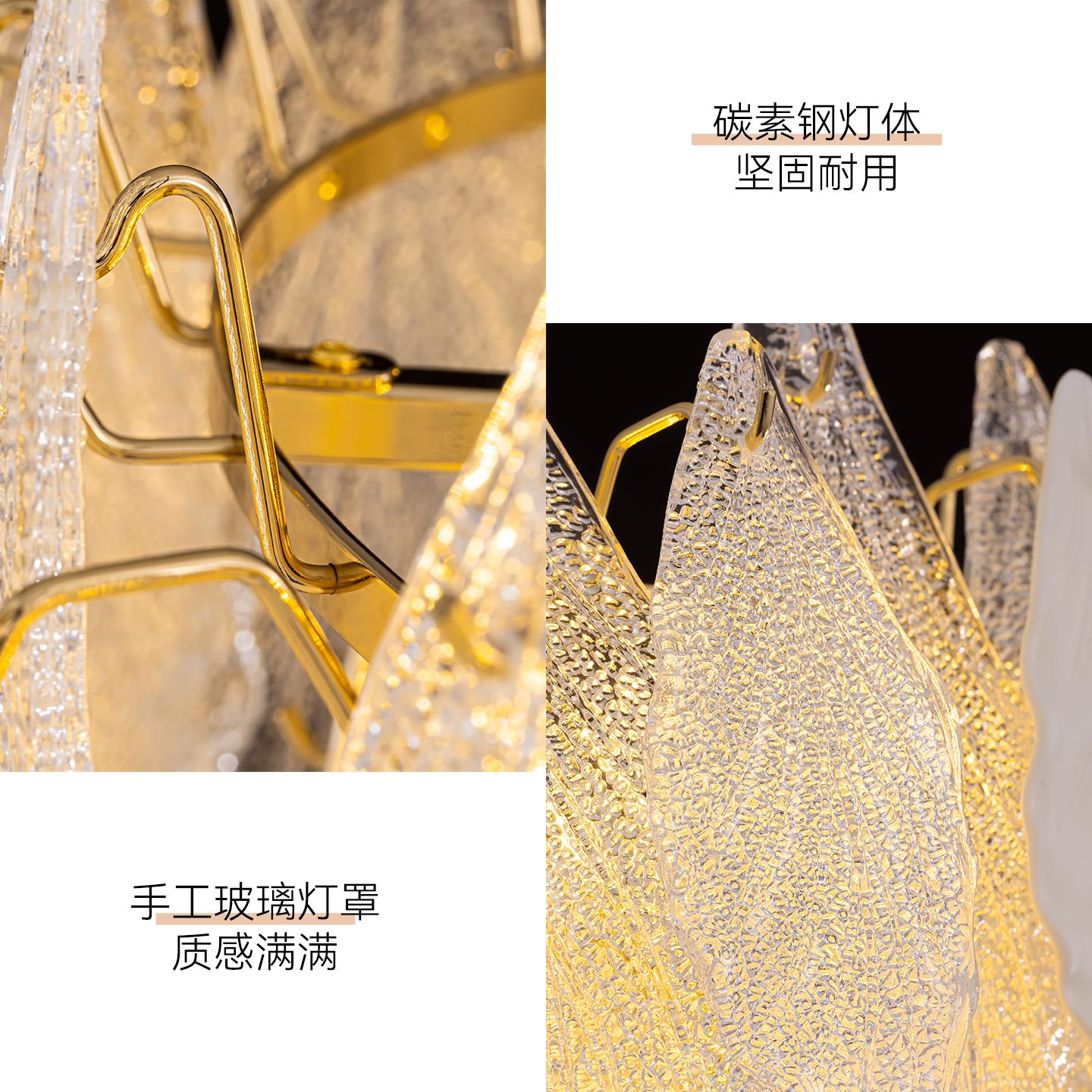 法式轻奢客厅吊灯设计师新款玻璃卧室大厅主灯高级感主卧餐厅灯具