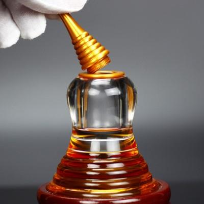 水晶菩提塔装藏密封舍利塔桌面供奉嘎乌五轮塔饰品工艺品摆件琉璃