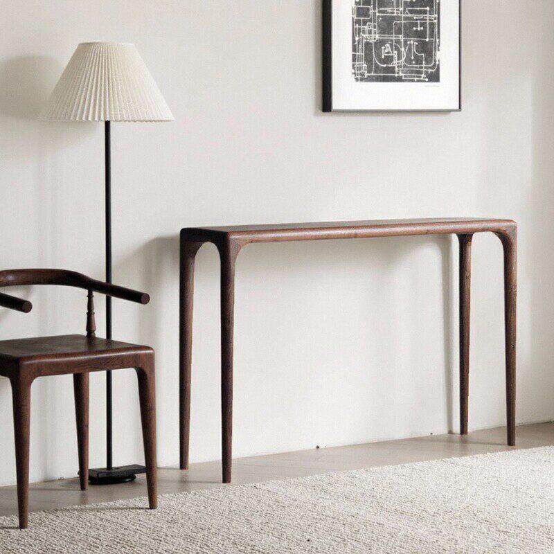 北欧实木玄关桌现代简约墙边供桌长条案边桌新中式玄关台靠墙窄桌