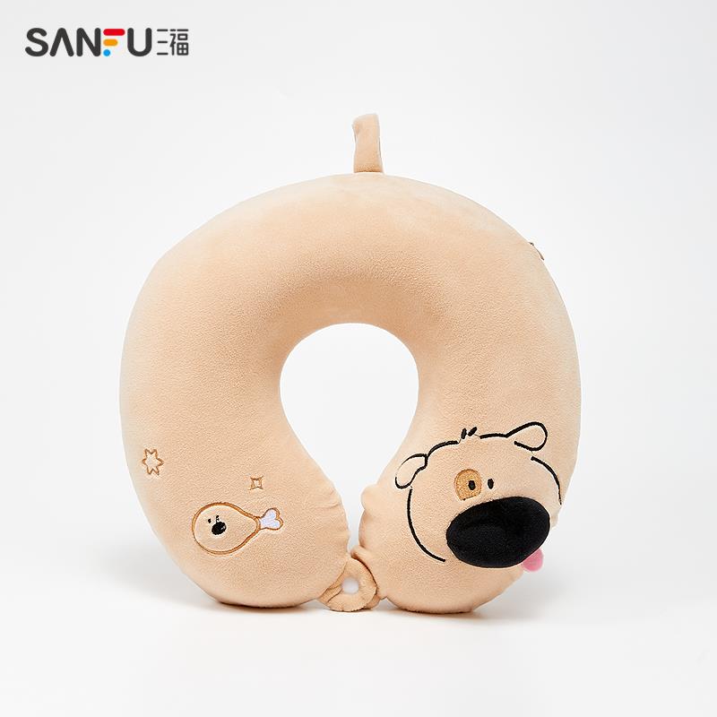 三福趣味乐园系列颈枕 潮流毛绒卡通枕垫旅行外出U型枕490587