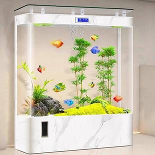 鱼缸客厅2024新款 靠墙一体成型大型生态免换水族箱智能落地金鱼缸