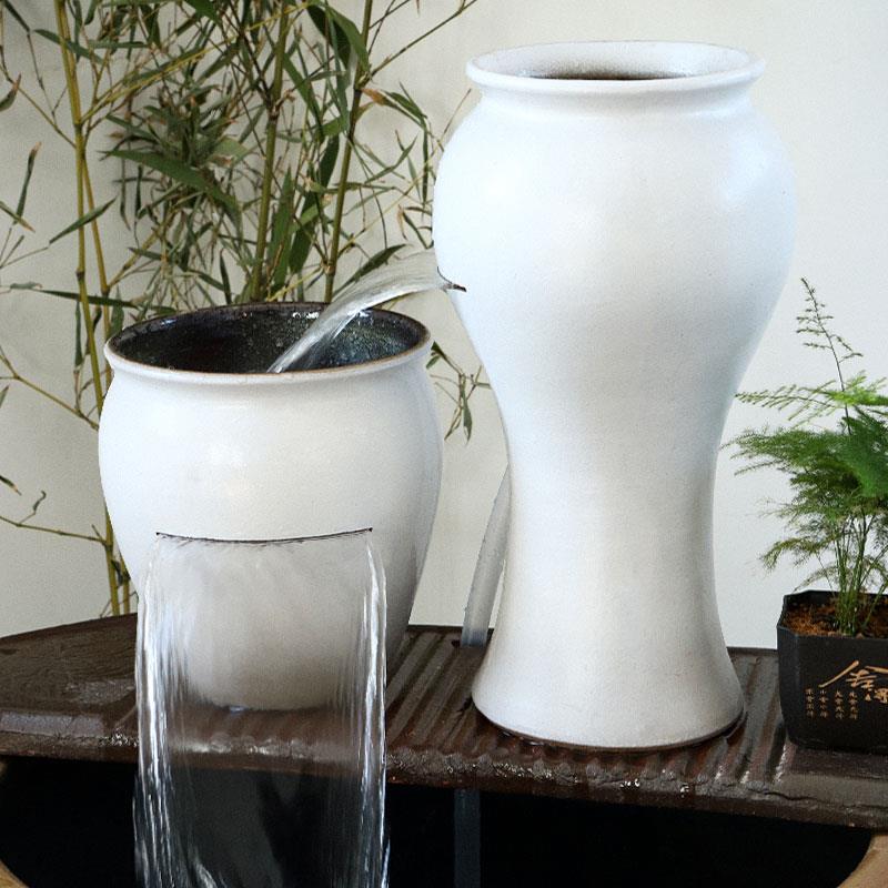 瀑布造景全套流水摆件循环水古法生态鱼缸陶瓷陶罐阳台养鱼过滤器