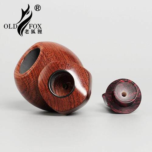 OLD FOX-老狐狸花梨木烟斗烟具坎伯兰烟嘴大气室空腔斗实木烟斗