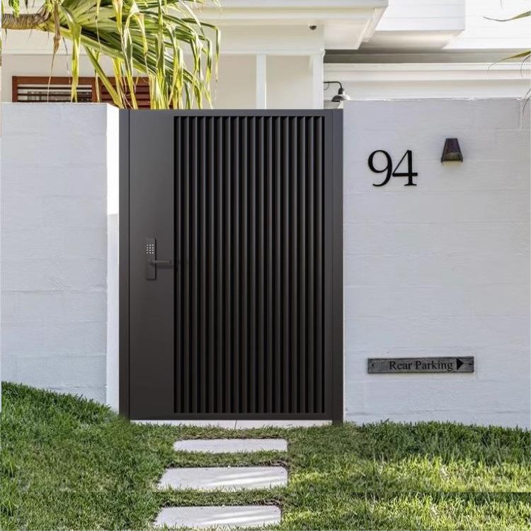 定制铝合金户外庭院大门院子入户门铝艺中式双开门别墅门现代简约