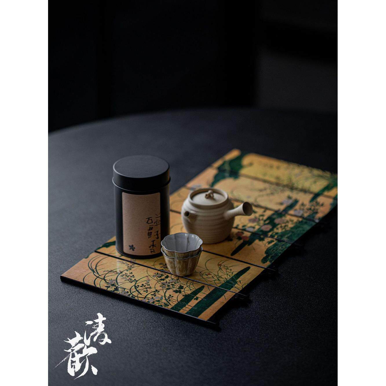 清欢丨新中式桌面小屏风摆件 茶道空间挡板隔断双面设计家居摆设