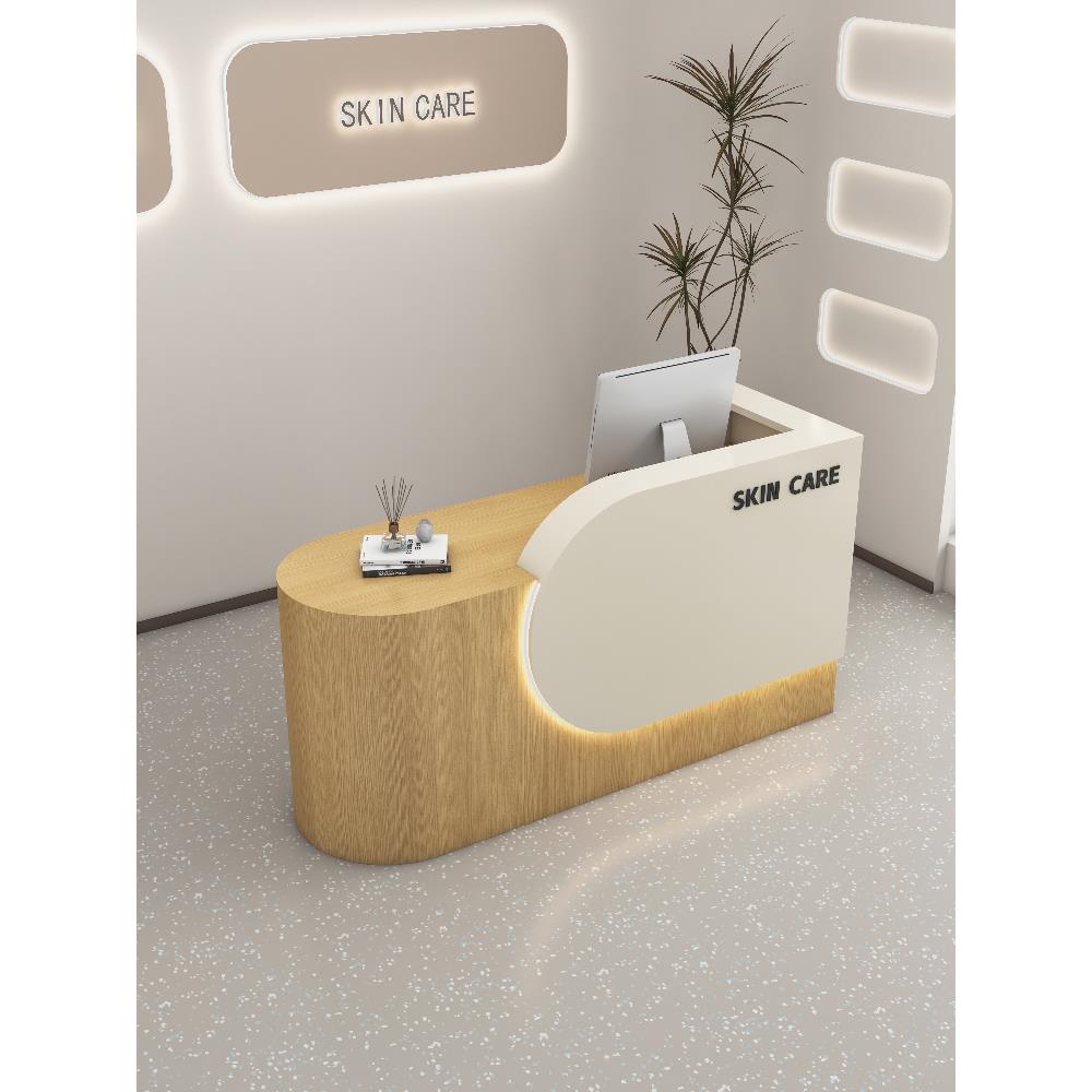 原木风服装店收银台美容院女装店前台接待台美发店吧台医院导诊台