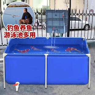 帆布鱼池防水布养鱼养殖家用专用游泳池简易大型户外锦鲤水池水箱