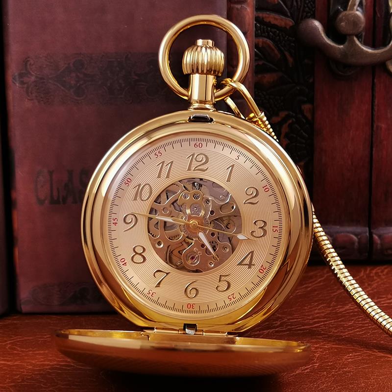 高端纯铜怀表机械复古男款全自动黄铜老上海古董金色定制可放照片