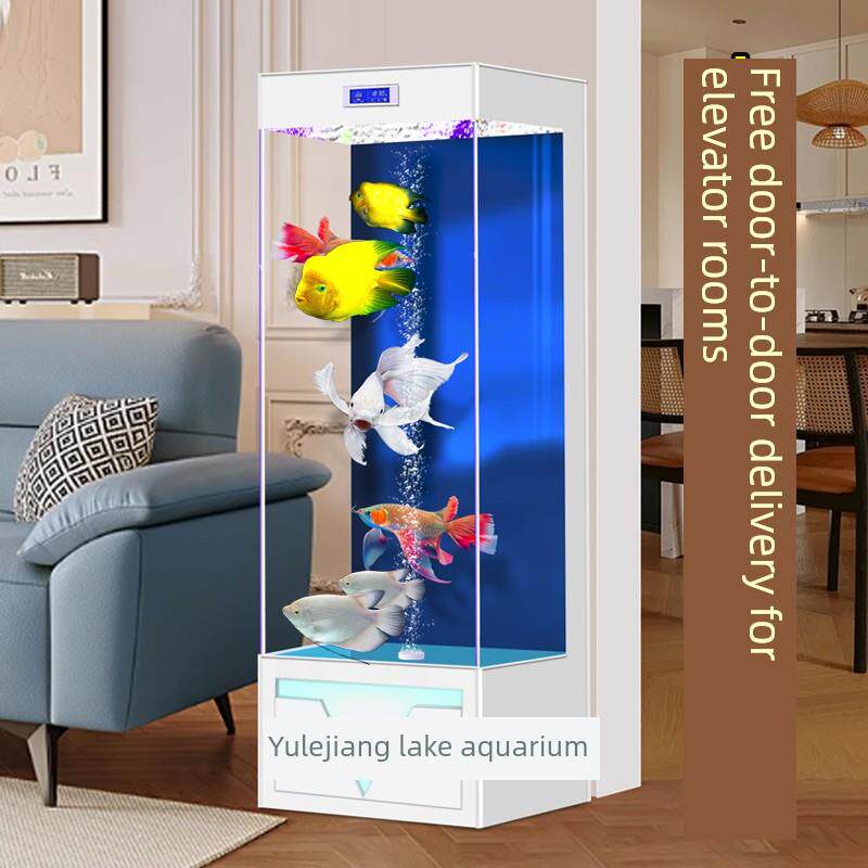 鱼缸客厅2025新屏幕隔断超白玻璃入口家庭落地式水族馆