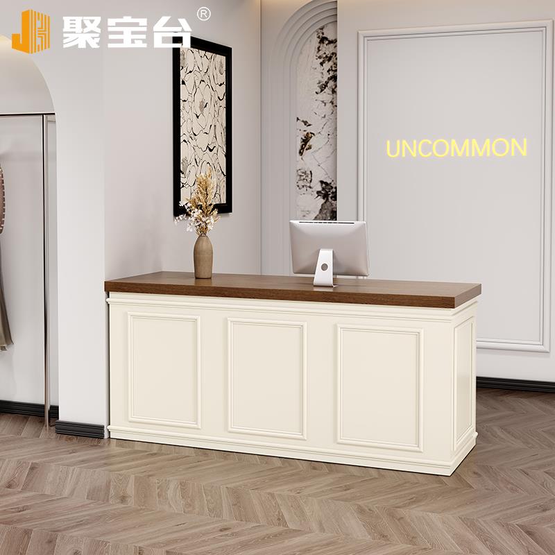 欧式女装店吧台收银柜台服装店法式烤漆前台接待台美容院柜台简约