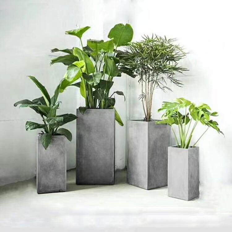 正方形大型水泥花盆户外大口径高方盆客厅阳台商场种植箱镁泥花箱