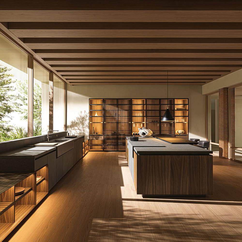Molteni&C同款整体橱柜定制整体厨房柜子大理石台面家用开放式厨