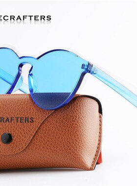 新款清新透明糖果彩色太阳眼镜女海洋片覆古无框韩版圆脸太阳眼镜