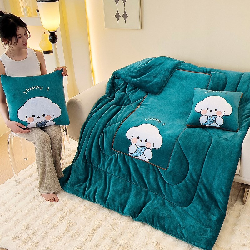 保暖冬季午睡抱枕被子两用沙发毯子办公室多功P能车载车用折叠靠