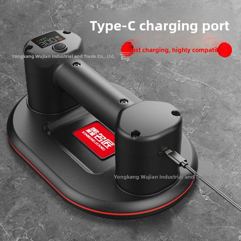 新明江瓷砖岩板250kg玻璃吸盘双电机二次吸附USB接口充电电池寿命