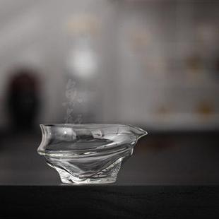 高档耐高温公杯手工分茶器茶海 鱼戏家用耐热玻璃公道杯加厚日式
