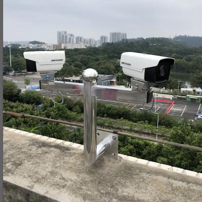 不锈钢监控支架L型围墙壁装楼顶摄像头机立杆柱室外加长监控支架
