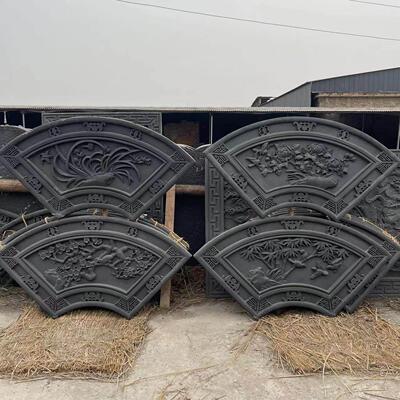 彷古砖雕梅兰竹菊扇形中国风组合院落浮雕外墙围墙古建筑装饰