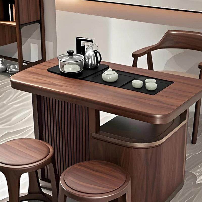 新中式阳台茶桌现代简约轻奢实木家用阳台小茶台极简小户型茶桌