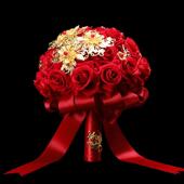 手捧花新娘结婚彷真花中式 婚礼高档捧花秀禾婚纱拍照花束婚庆用品