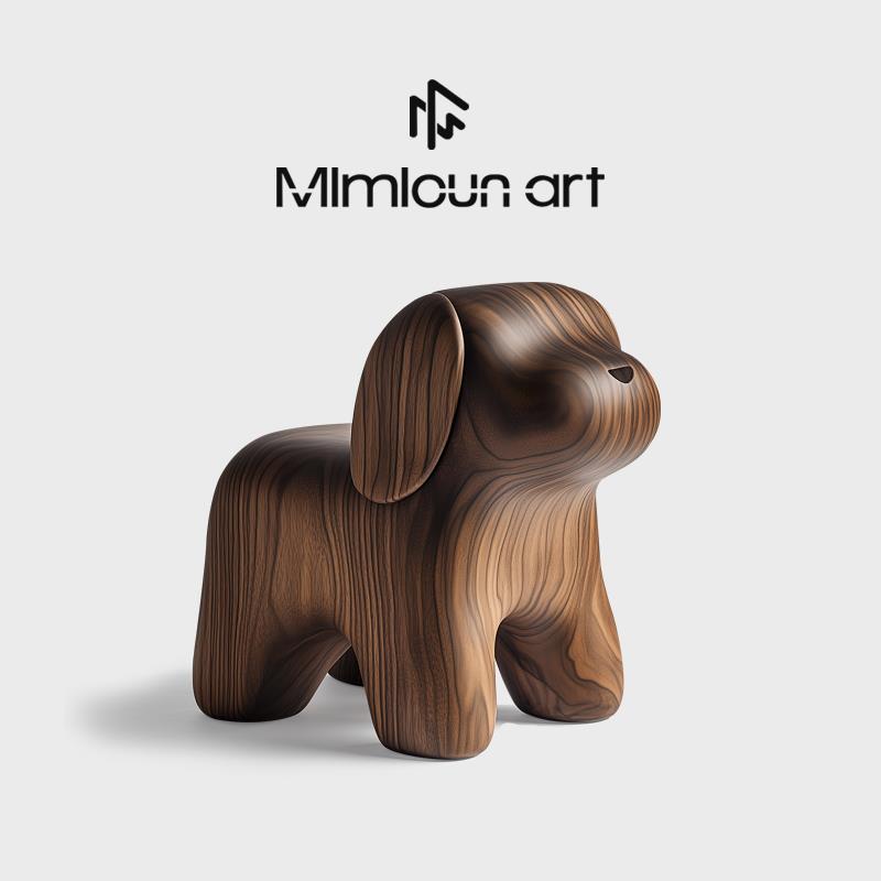 创意小狗卡通坐凳实木动物造型凳子个性轻奢矮凳门口换鞋凳装饰凳